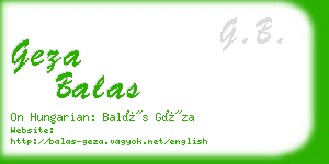 geza balas business card